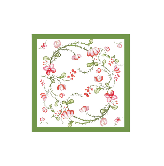 Beatriz Ball Linen Norelle Napkins Set of 4 (Green & Red Floral)