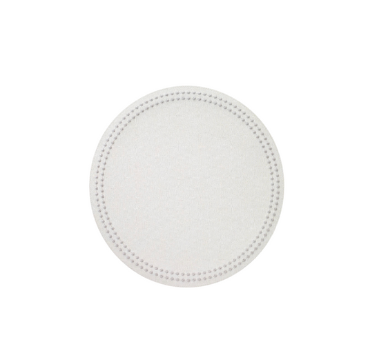 Pearls Antique White/Silver Round Mat
