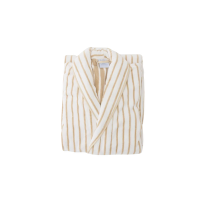 Weezie Sand Plush Long Patterned Robe