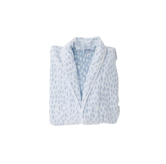 Weezie Blue Millie Long Patterned Plush Robe