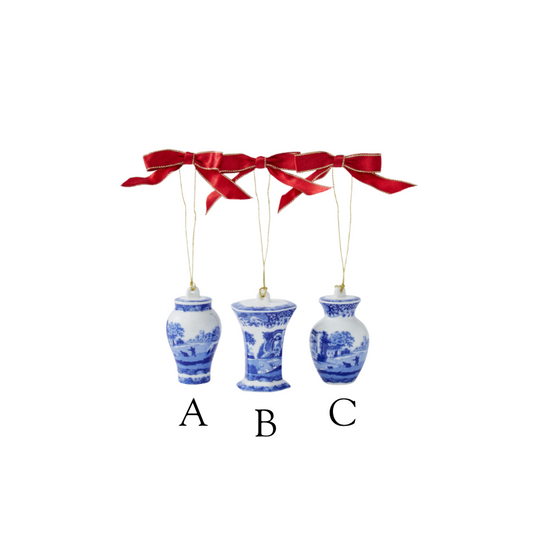 Spode Blue Italian Mini Urn Ornaments