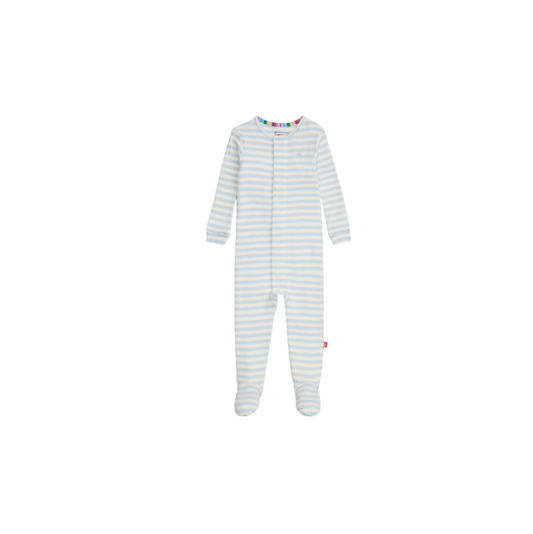 Magnetic Me Blue Stipe Footie