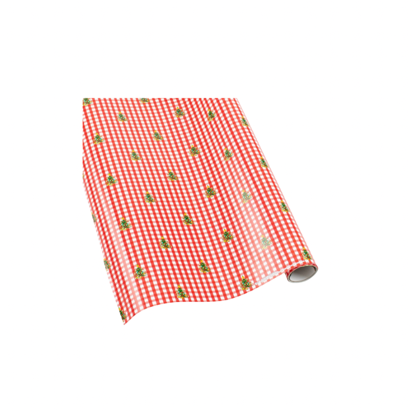 Caspari Christmas Tree Gingham Gift Wrapping Paper
