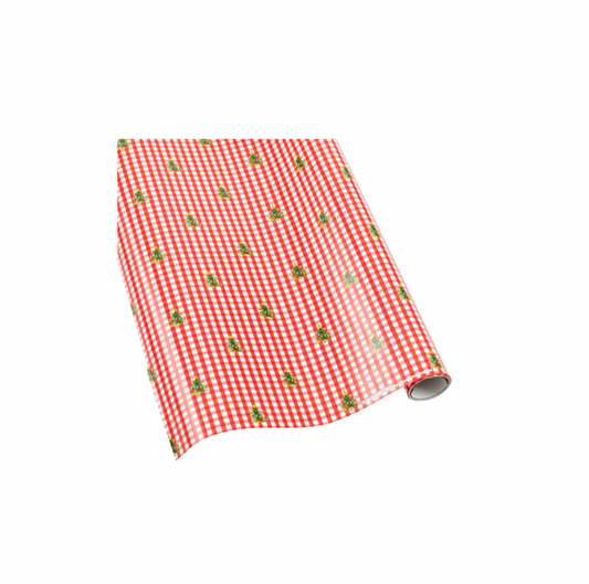 Caspari Christmas Tree Gingham Gift Wrapping Paper