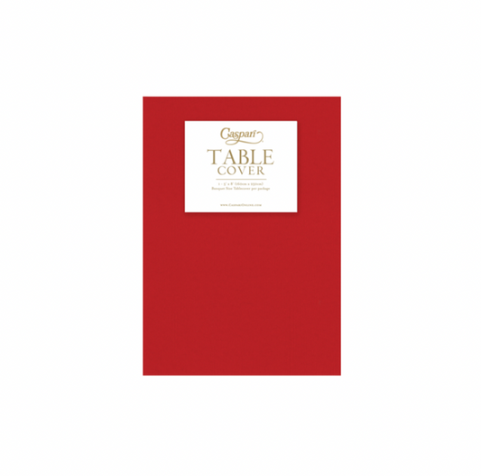 Caspari Red Paper Linen Solid Table Cover
