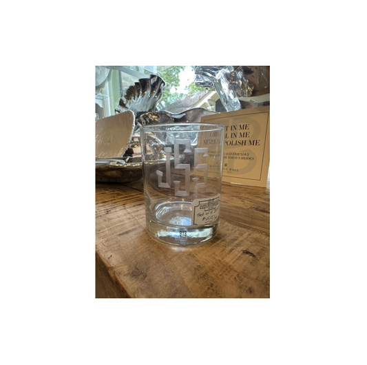 Set of Four Monogram Double Old Fashion Glasses