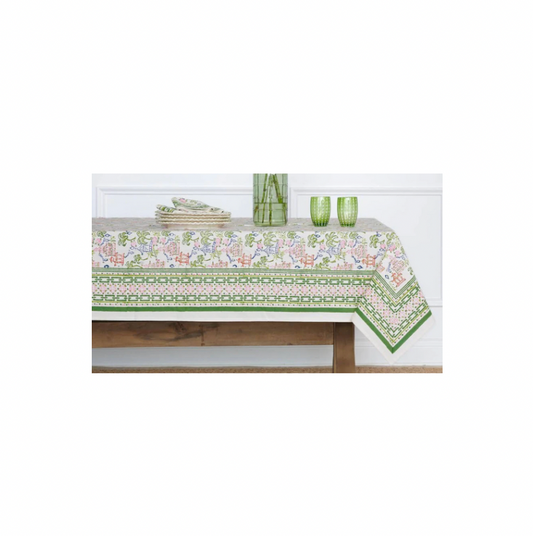 Pomegranate Palms and Pagodas Tablecloth- 55 x 55 in.