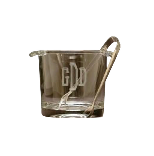 Monogram Ice Bucket with Tongs