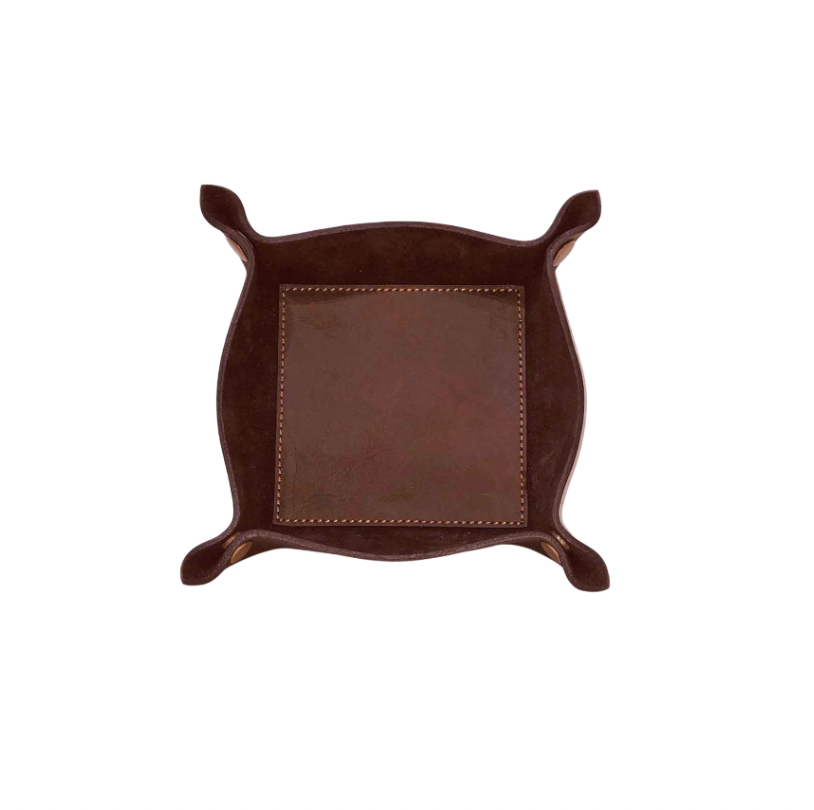 Leather Valet Tray - Dark Brown