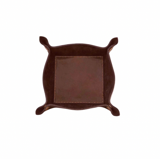 Leather Valet Tray - Dark Brown
