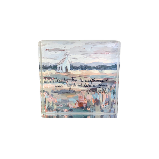 Lauren Dunn Luke 12:27-28 Acrylic Scripture Block