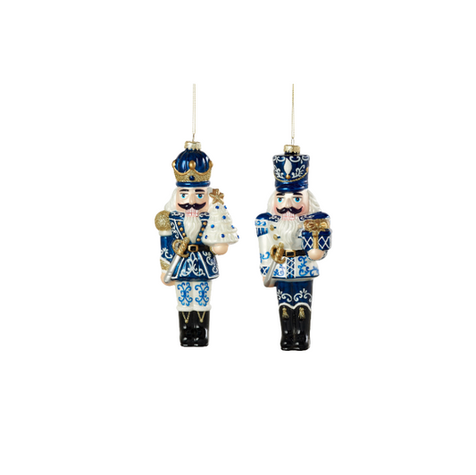 Blue & White Nutcracker Ornament