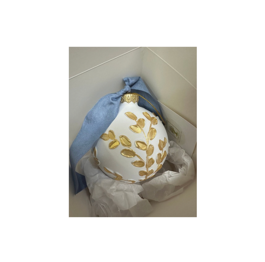 White and Gold Botanical Ornament
