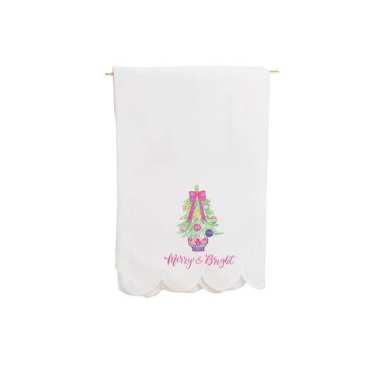 Merry & Bright Christmas Tea Towel