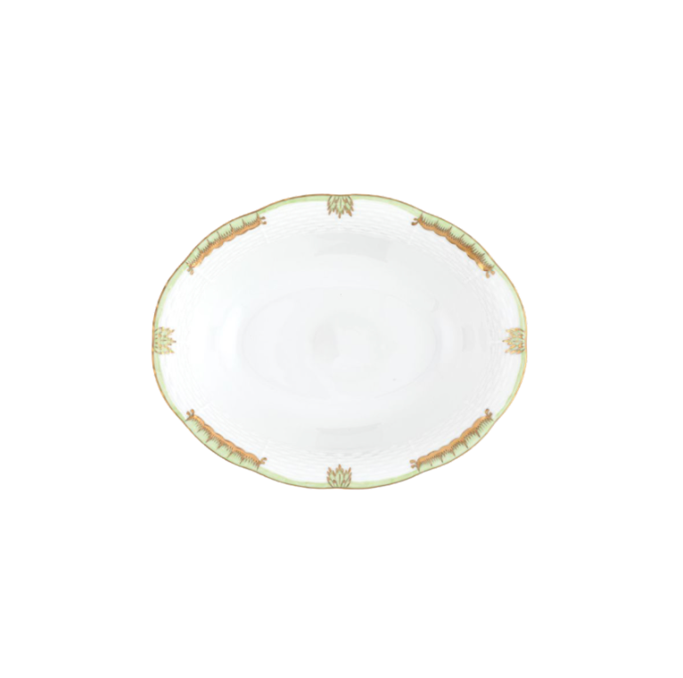Herend Princess Victoria Green Oval Vegetable Dish