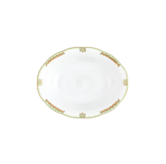 Herend Princess Victoria Green Oval Vegetable Dish