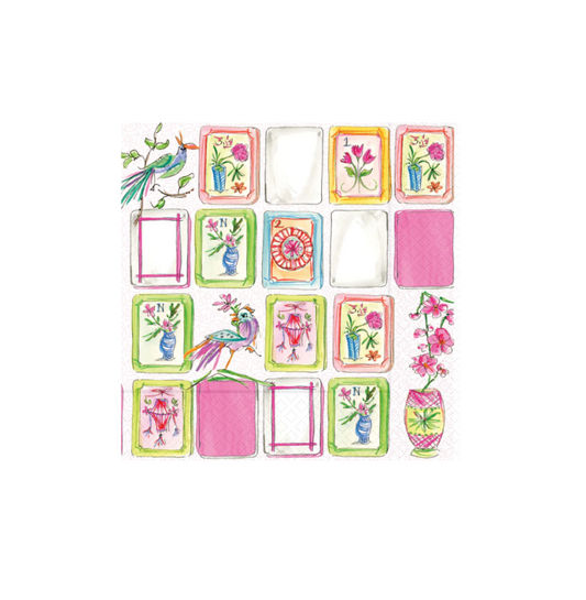 Mahjong Pink Cocktail Napkin