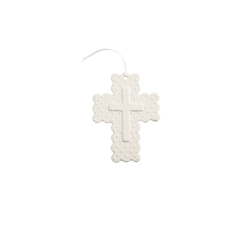 White Dot Ceramic Cross