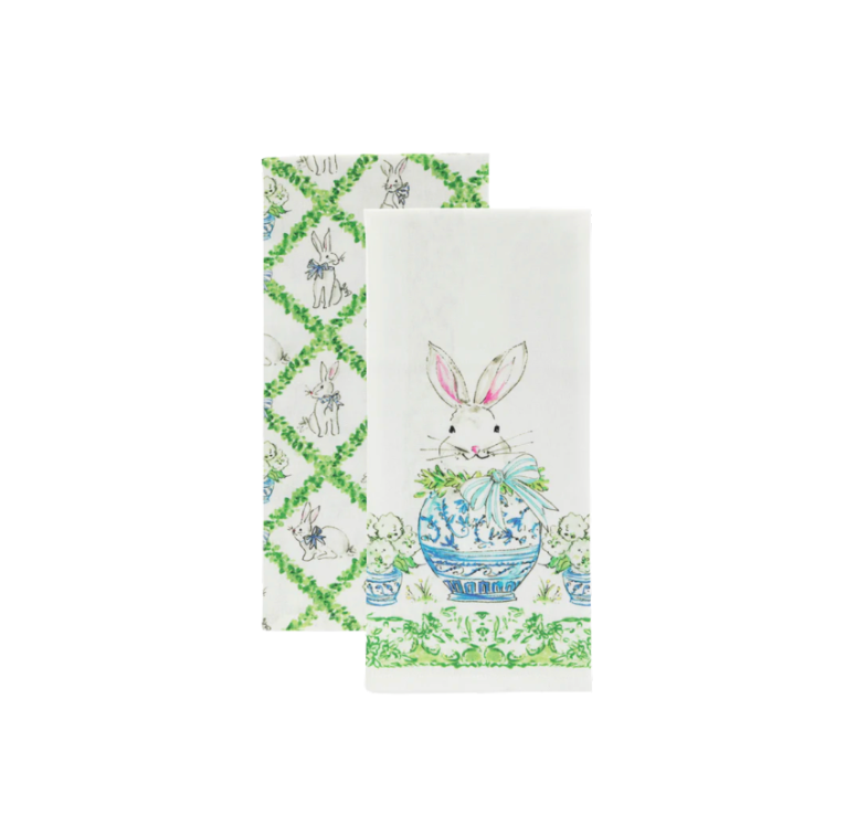 Boxwood Bunny Tea Towels (Set of 2)
