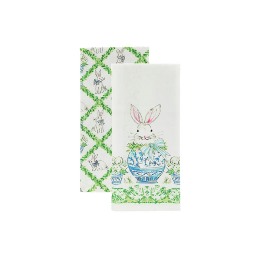 Boxwood Bunny Tea Towels (Set of 2)