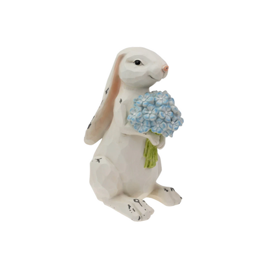 Nibbles Bunny With Blue Hydrangea