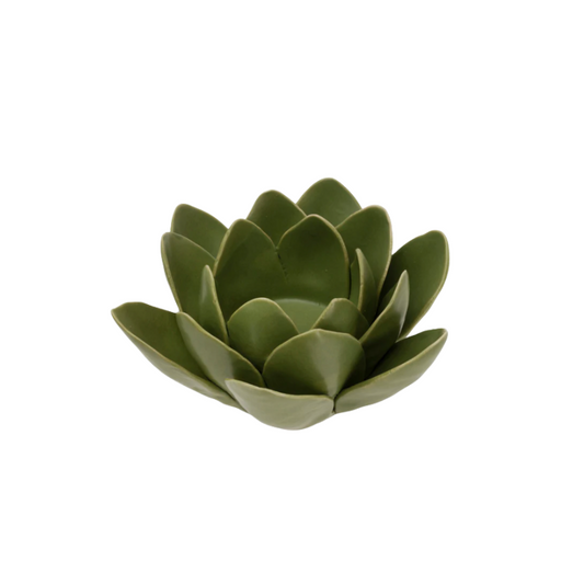 Sage Lotus Tealight Candle Holder