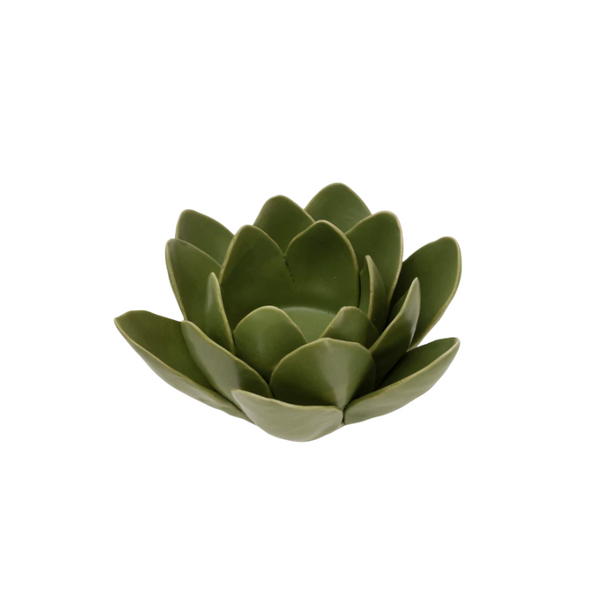 succulent tea light holder Sage Lotus Tealight Candle Holder – Appointments at Five