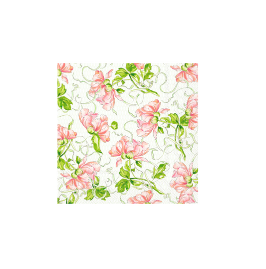 Coral Garden Party Luncheon Napkin
