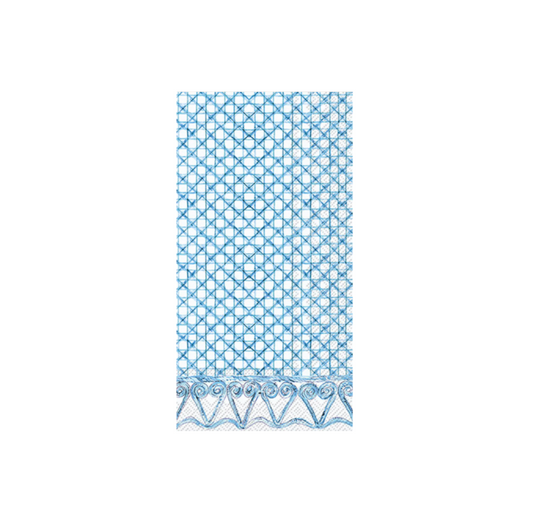 Botanical Cane Guest Towel Blue