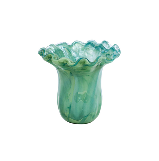 Vietri Onda Glass Green Small Tulip Vase