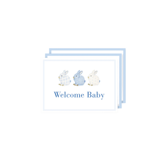 Dogwood Hill Porcelain Bunnies Blue Milestone Cards
