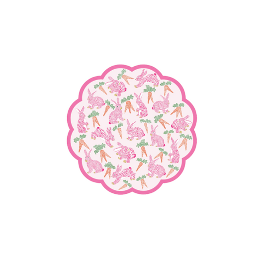 Herend Bunny Scalloped Round Paper Placemats