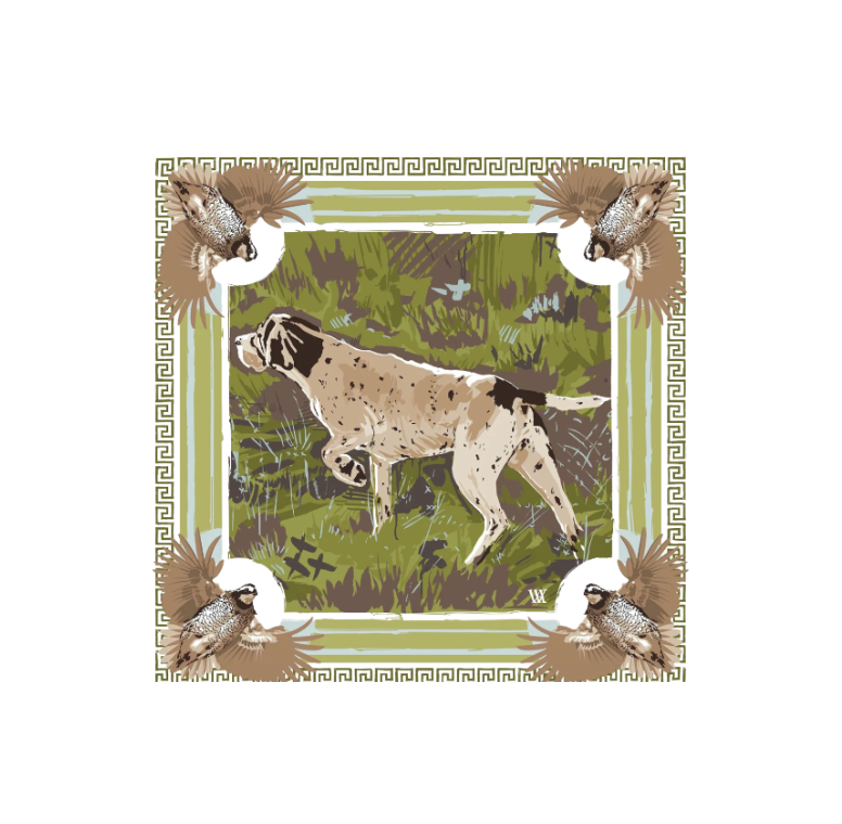 Austin Williams Olive Pointing Strong - Double-Sided Silk Scarf
