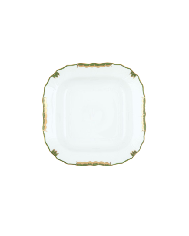 Herend Princess Victoria Dark Green Square Fruit Dish