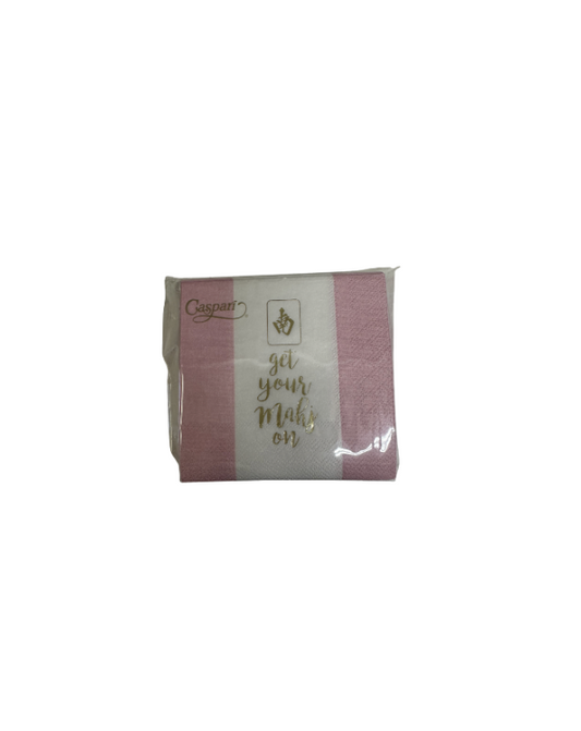 Get Your Mahj On Stripe Pink Cocktail Napkins