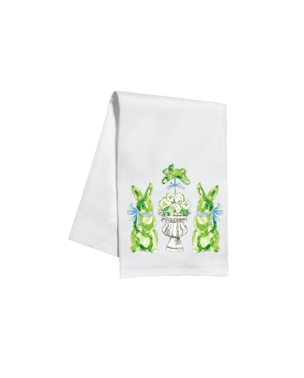 Bunny Topiaries Kitchen Towel