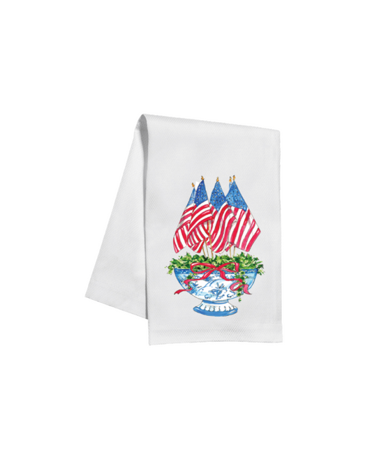Patriotic Flag Urn Kitchen Towel