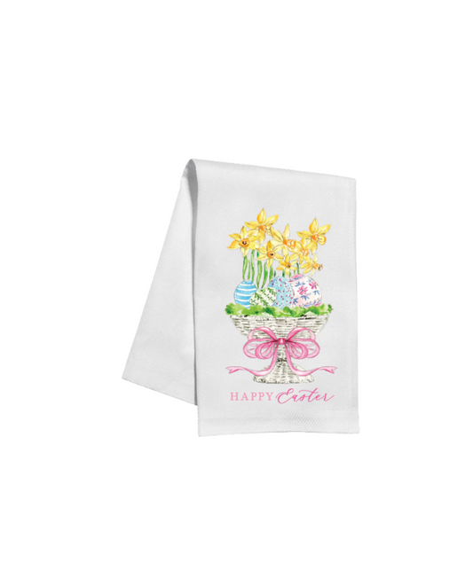 Happy Easter Daffodil Urn Kitchen Towel