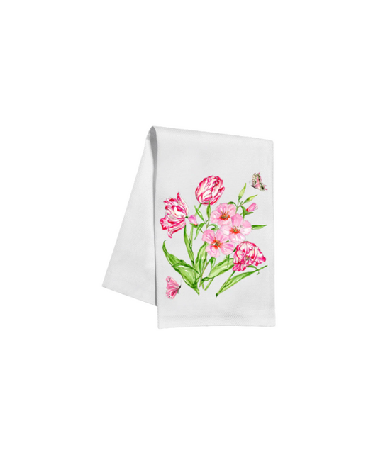 Pink Botanical Kitchen Towel