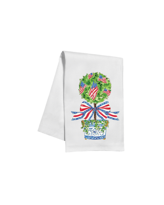 Patriotic Topiary Kitchen Towel