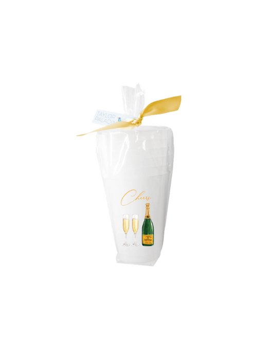 Cheers Champagne Bottle Frosted Cups