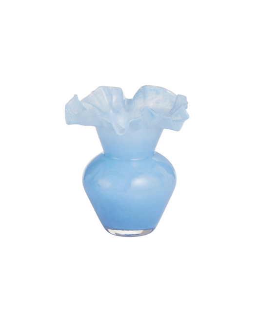 Blue Ruffle Vase