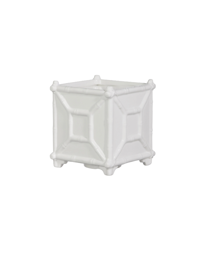 White Bamboo Planter