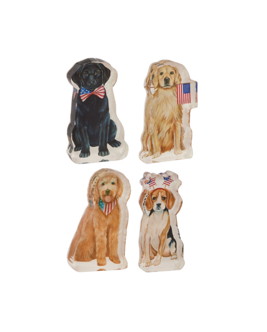 Patriotic Pup Acrylic Block Cut Out