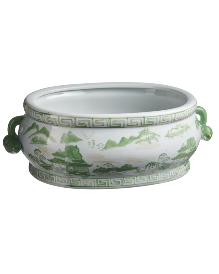 Green and White Planter