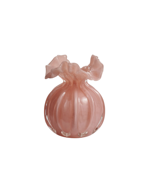 Pale Pink Ruffle Vase