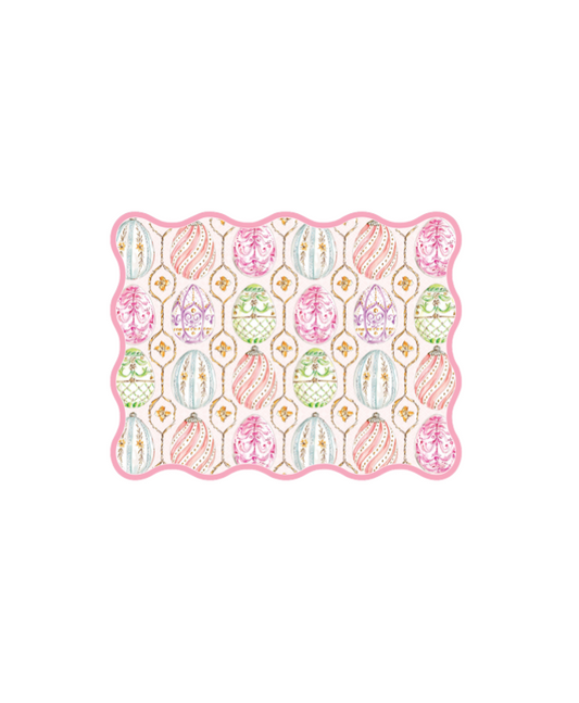 Colorful Fabroge Easter Egg Rectangle Scallop Paper Placemat