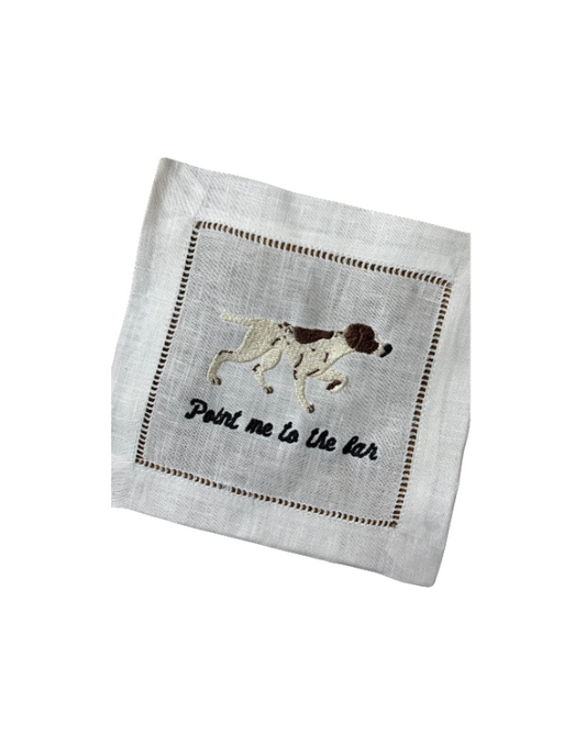 Point Me to the Bar Linen Cocktail Napkin