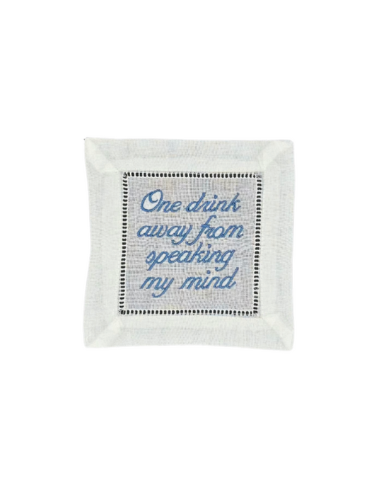 Speaking My Mind Linen Cocktail Napkin