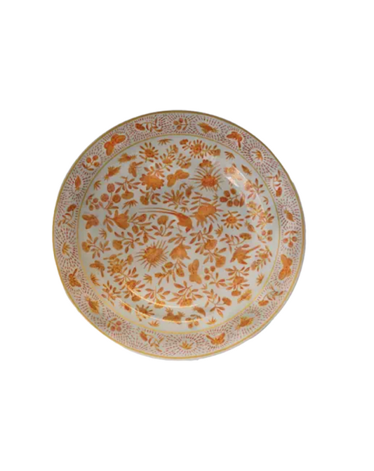 Mottahedeh Sacred Bird & Butterfly Orange Service Plate
